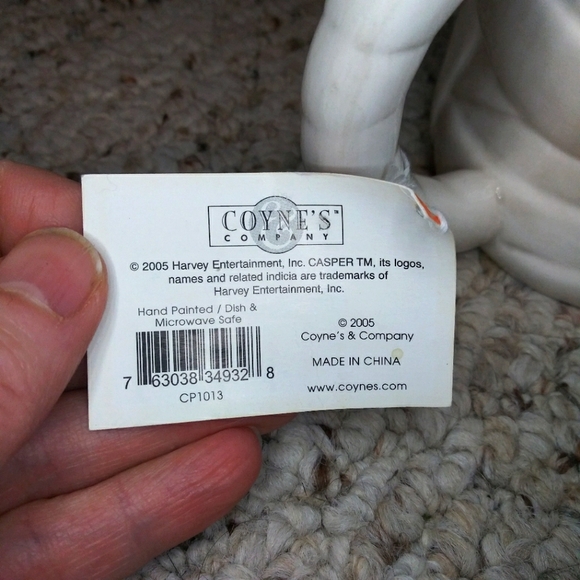 Vintage Casper The Ghost Blue & White Hand Painted Coffee Mug - Picture 8 of 9